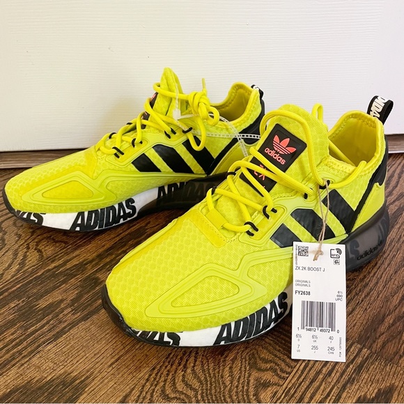 adidas | Shoes | Adidas Originals Zx 2k Boost Shoes Acid Yellow Black Fy2638  | Poshmark